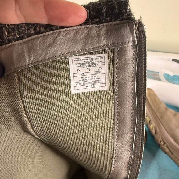 Merrell Womens Tall Leather & Knit Buckle Boots With Zipper Closure Gray Sz 5.5 - Picture 8 of 9